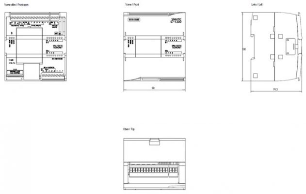 6ES7211-1BE40-0XB0-cpu-1211c-ac-dc-relay-drawing