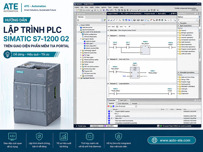 Hướng dẫn lập trình PLC SIMATIC S7-1200 G2 trên TIA Portal